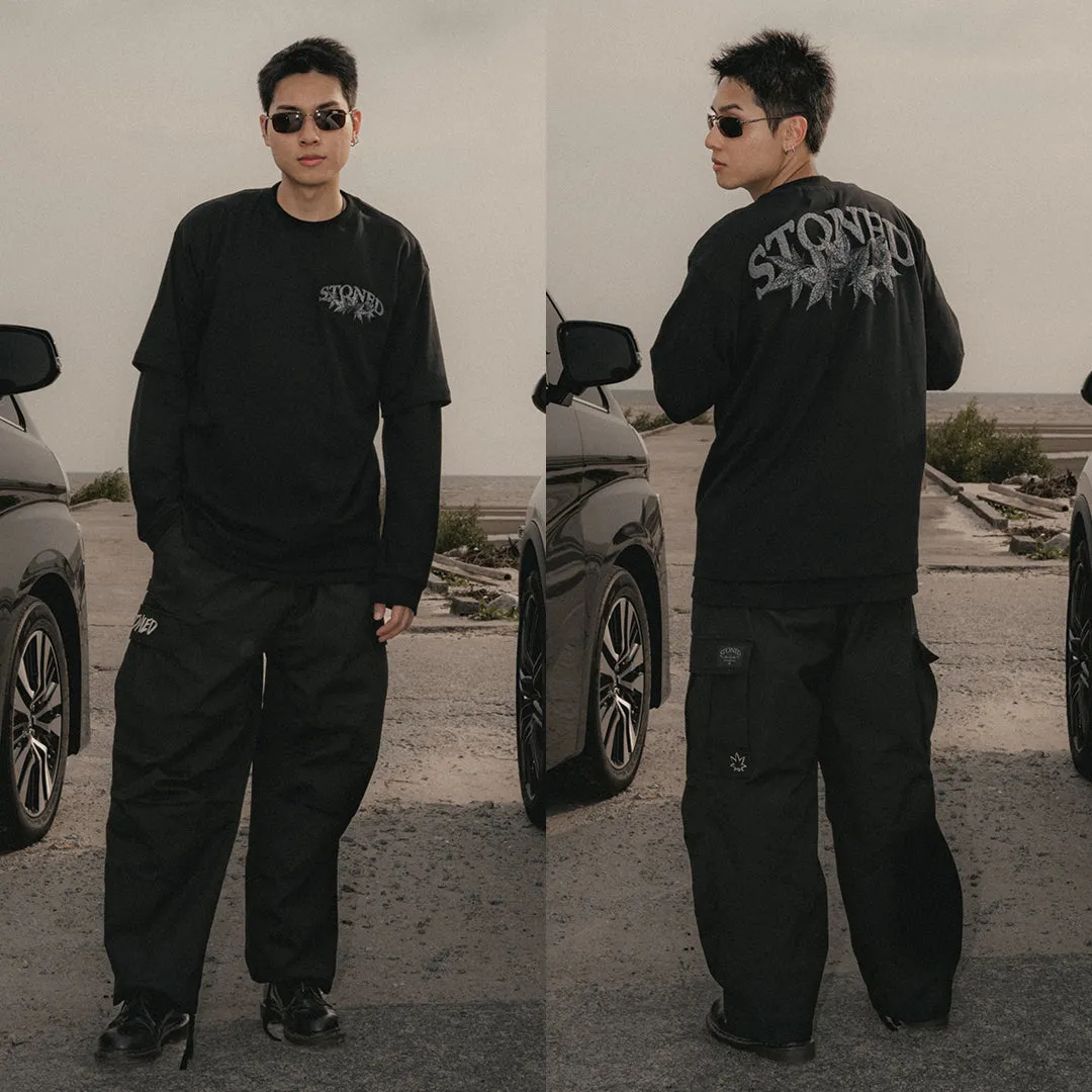 Void : Wide Fit Cargo Pants Black