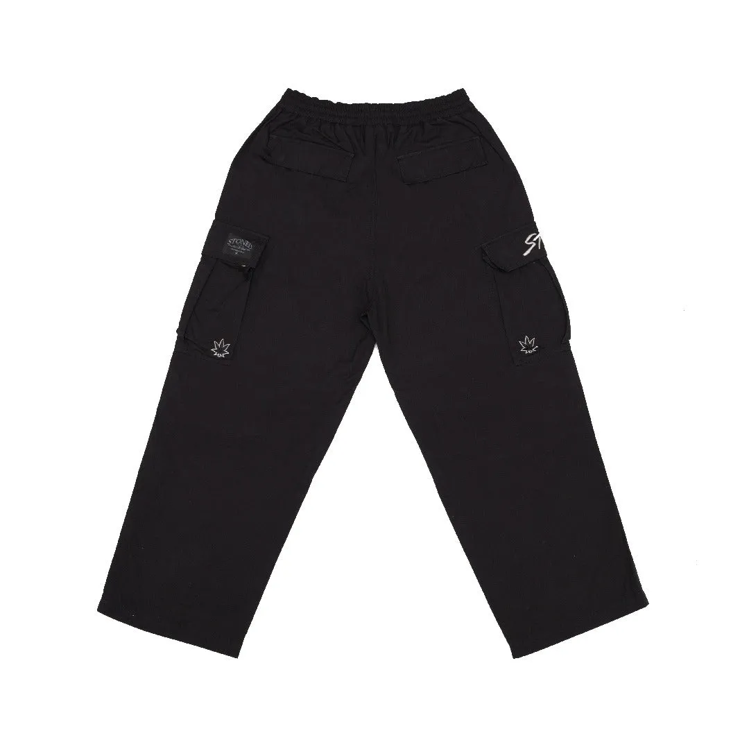 Void : Wide Fit Cargo Pants Black