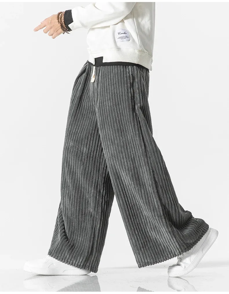 WIDE-LEG CORDUROY SWEATPANTS