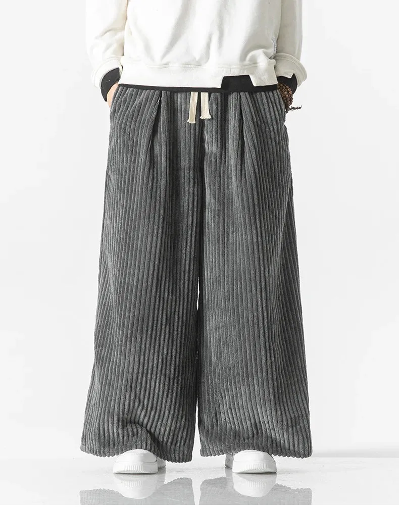 WIDE-LEG CORDUROY SWEATPANTS